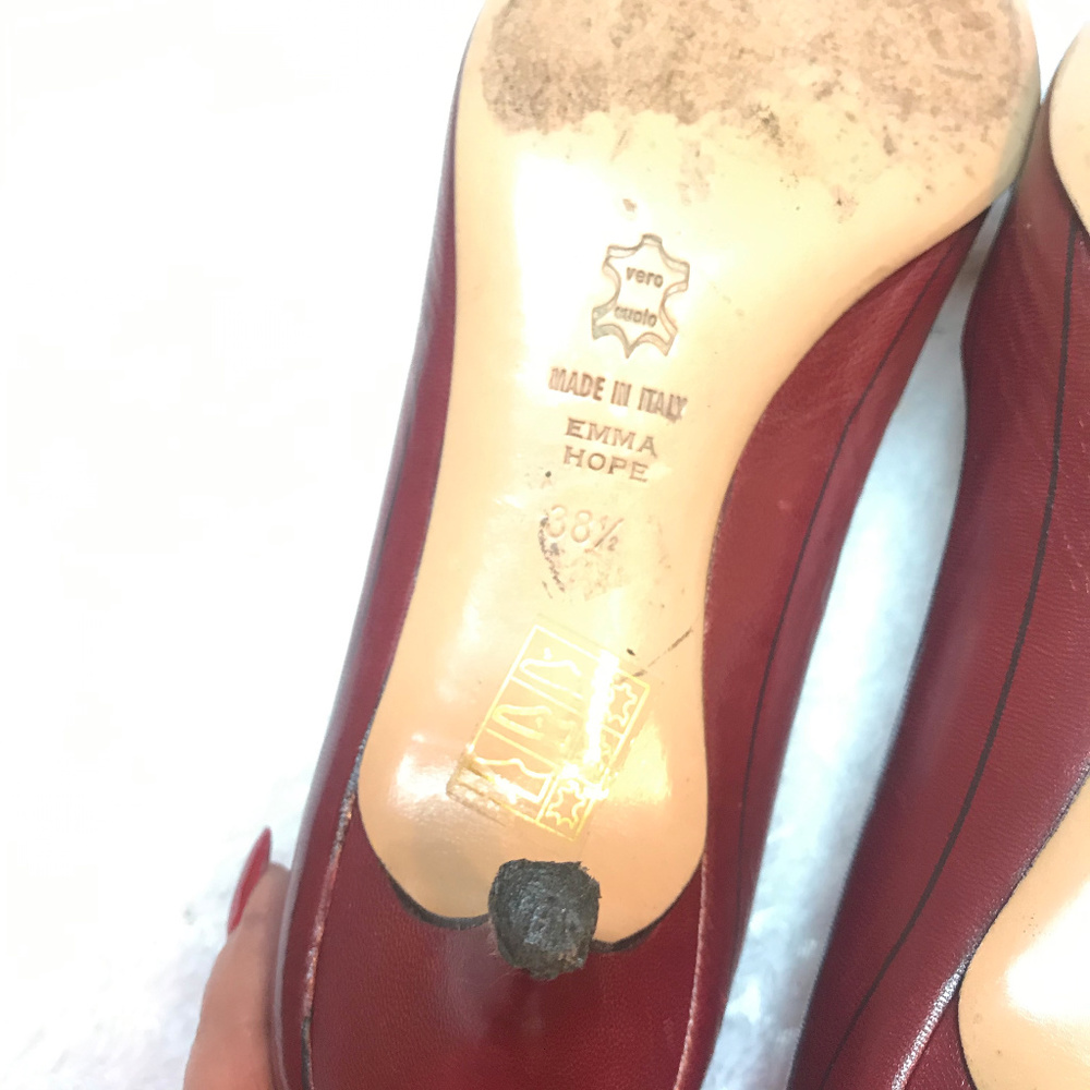 EMMA HOPE'S Made in Italy Stripped Kitten heel Pump shoes - Picture 5 of 6
